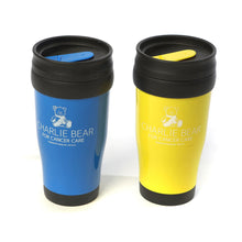 Load image into Gallery viewer, Charlie Bear Cancer Care Reusable Travel Mug
