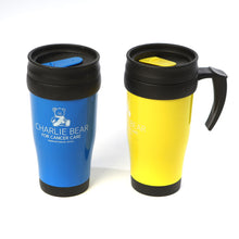 Load image into Gallery viewer, Charlie Bear Cancer Care Reusable Travel Mug
